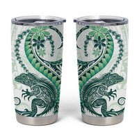 Green Maori Tuatara Tumbler Cup Luxury Pastel Pattern LT01 Green - Polynesian Pride