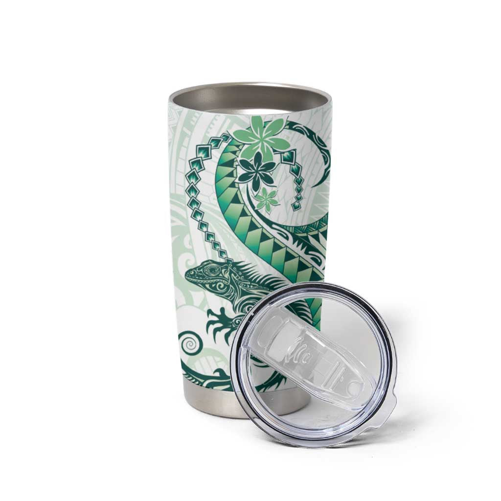 Green Maori Tuatara Tumbler Cup Luxury Pastel Pattern LT01 - Polynesian Pride