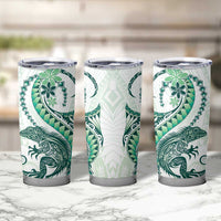 Green Maori Tuatara Tumbler Cup Luxury Pastel Pattern LT01 - Polynesian Pride