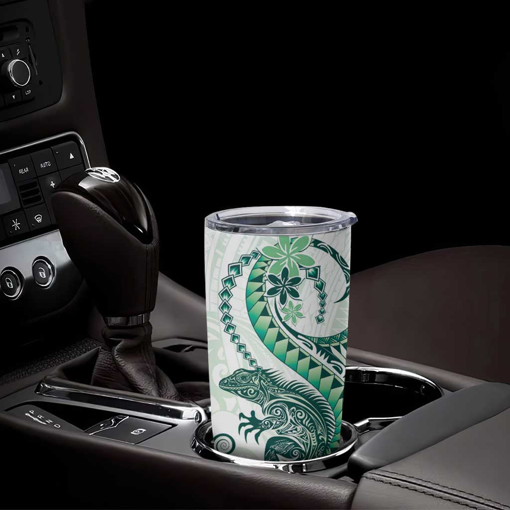 Green Maori Tuatara Tumbler Cup Luxury Pastel Pattern LT01 - Polynesian Pride