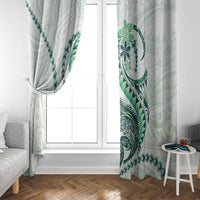 Green Maori Tuatara Window Curtain Luxury Pastel Pattern LT01 - Polynesian Pride