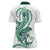 Green Maori Tuatara Women Polo Shirt Luxury Pastel Pattern