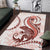 Red Maori Tuatara Area Rug Luxury Pastel Pattern