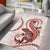 Red Maori Tuatara Area Rug Luxury Pastel Pattern