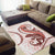 Red Maori Tuatara Area Rug Luxury Pastel Pattern