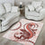 Red Maori Tuatara Area Rug Luxury Pastel Pattern