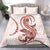 Red Maori Tuatara Bedding Set Luxury Pastel Pattern