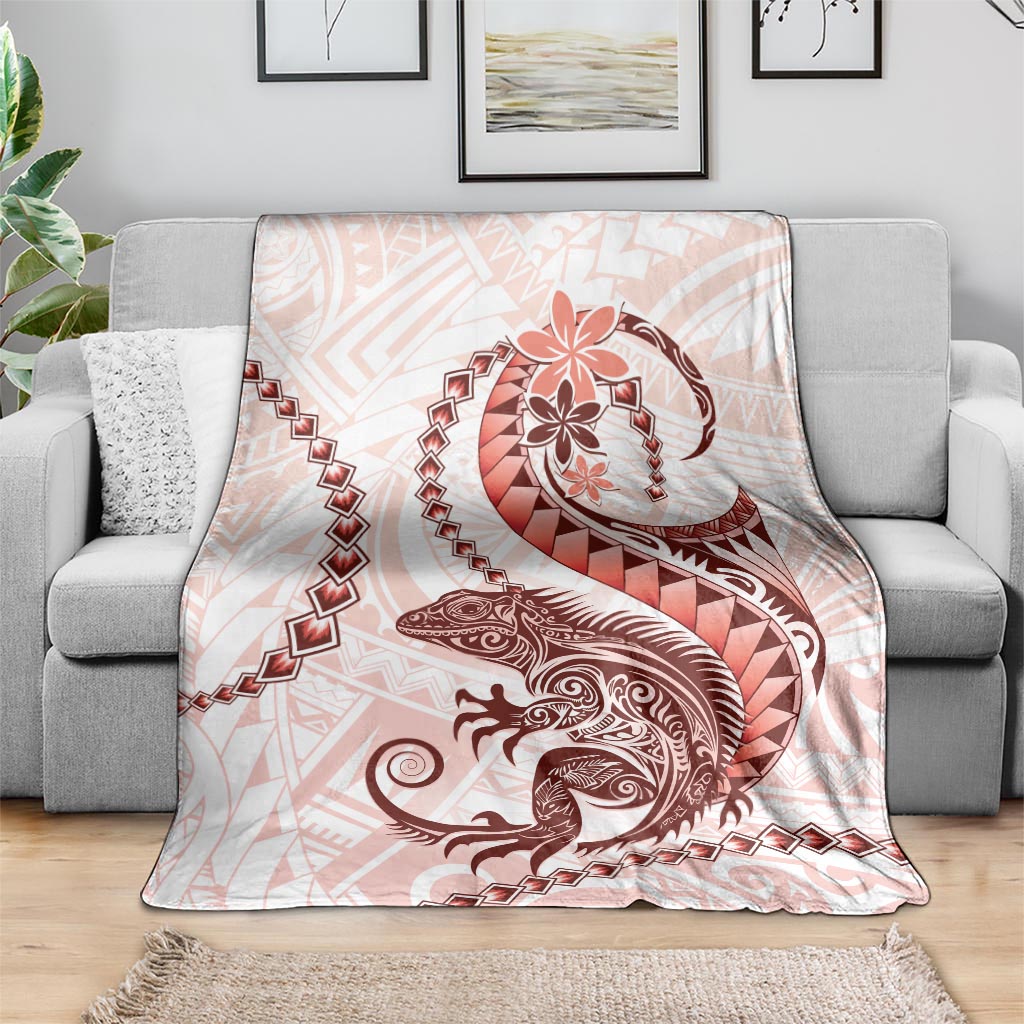 Red Maori Tuatara Blanket Luxury Pastel Pattern LT01 - Polynesian Pride