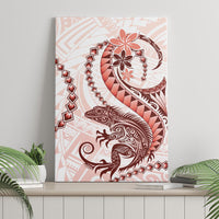 Red Maori Tuatara Canvas Wall Art Luxury Pastel Pattern LT01 - Polynesian Pride