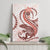 Red Maori Tuatara Canvas Wall Art Luxury Pastel Pattern