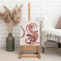 Red Maori Tuatara Canvas Wall Art Luxury Pastel Pattern LT01 - Polynesian Pride