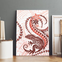 Red Maori Tuatara Canvas Wall Art Luxury Pastel Pattern LT01 - Polynesian Pride