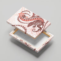 Red Maori Tuatara Canvas Wall Art Luxury Pastel Pattern LT01 - Polynesian Pride