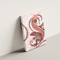 Red Maori Tuatara Canvas Wall Art Luxury Pastel Pattern LT01 - Polynesian Pride