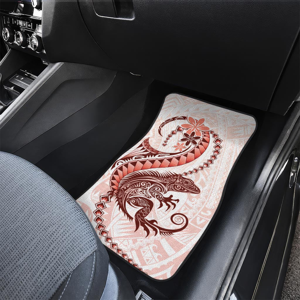 Red Maori Tuatara Car Mats Luxury Pastel Pattern LT01 - Polynesian Pride