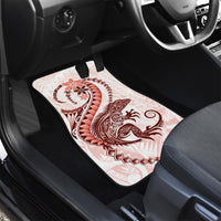 Red Maori Tuatara Car Mats Luxury Pastel Pattern LT01 - Polynesian Pride