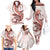 Red Maori Tuatara Family Matching Off The Shoulder Long Sleeve Dress and Hawaiian Shirt Luxury Pastel Pattern