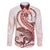 Red Maori Tuatara Family Matching Off Shoulder Maxi Dress and Hawaiian Shirt Luxury Pastel Pattern