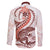 Red Maori Tuatara Family Matching Off Shoulder Maxi Dress and Hawaiian Shirt Luxury Pastel Pattern