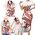 Red Maori Tuatara Family Matching Short Sleeve Bodycon Dress and Hawaiian Shirt Luxury Pastel Pattern