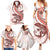 Red Maori Tuatara Family Matching Summer Maxi Dress and Hawaiian Shirt Luxury Pastel Pattern