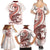 Red Maori Tuatara Family Matching Summer Maxi Dress and Hawaiian Shirt Luxury Pastel Pattern