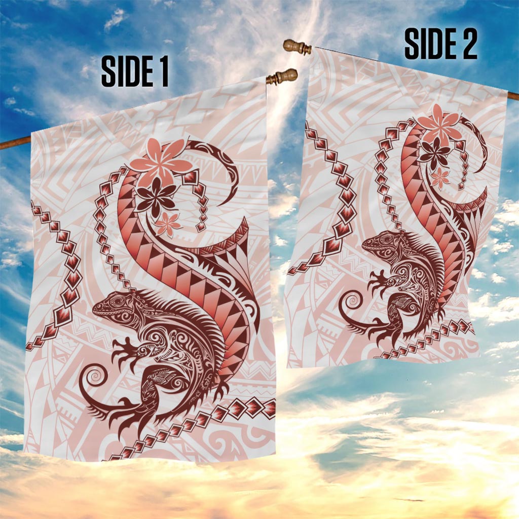 Red Maori Tuatara Garden Flag Luxury Pastel Pattern LT01 - Polynesian Pride