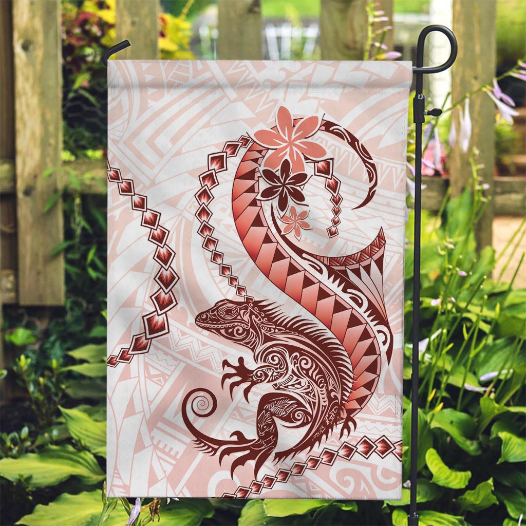 Red Maori Tuatara Garden Flag Luxury Pastel Pattern LT01 Garden Flag Red - Polynesian Pride