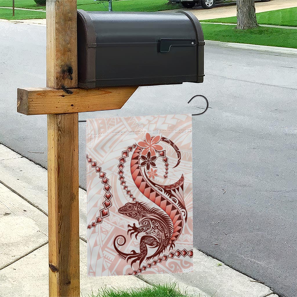 Red Maori Tuatara Garden Flag Luxury Pastel Pattern LT01 - Polynesian Pride