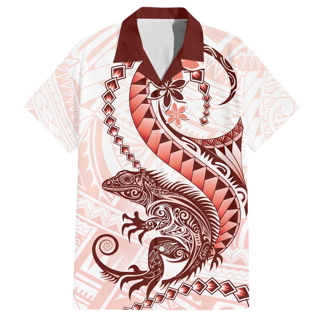 Red Maori Tuatara Hawaiian Shirt Luxury Pastel Pattern LT01 Red - Polynesian Pride