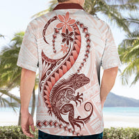 Red Maori Tuatara Hawaiian Shirt Luxury Pastel Pattern LT01 - Polynesian Pride