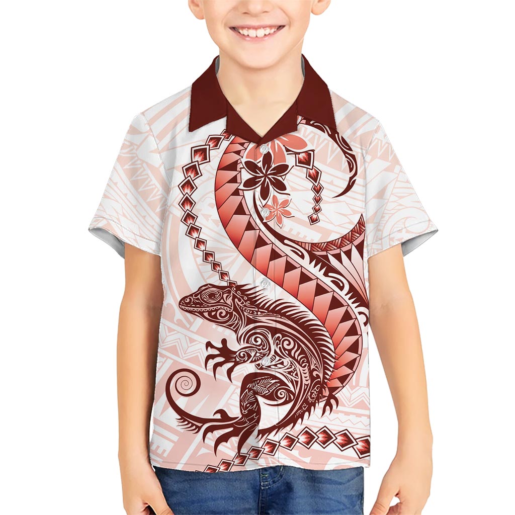 Red Maori Tuatara Hawaiian Shirt Luxury Pastel Pattern LT01 - Polynesian Pride