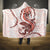 Red Maori Tuatara Hooded Blanket Luxury Pastel Pattern