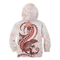 Red Maori Tuatara Kid Hoodie Luxury Pastel Pattern