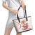 Red Maori Tuatara Leather Tote Bag Luxury Pastel Pattern