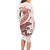 Red Maori Tuatara Long Sleeve Bodycon Dress Luxury Pastel Pattern