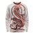 Red Maori Tuatara Long Sleeve Shirt Luxury Pastel Pattern