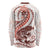 Red Maori Tuatara Long Sleeve Shirt Luxury Pastel Pattern