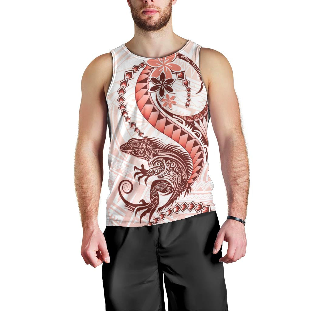 Red Maori Tuatara Men Tank Top Luxury Pastel Pattern LT01 - Polynesian Pride