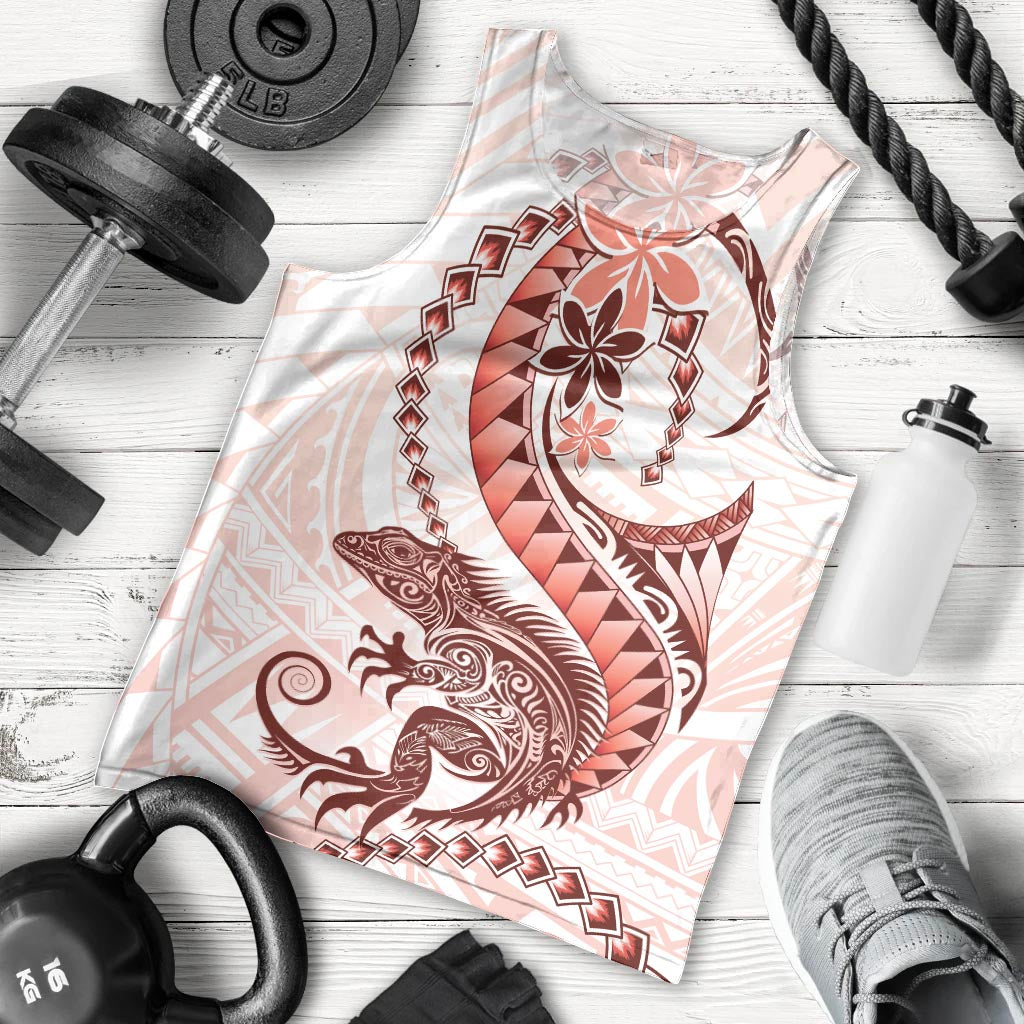 Red Maori Tuatara Men Tank Top Luxury Pastel Pattern LT01 - Polynesian Pride