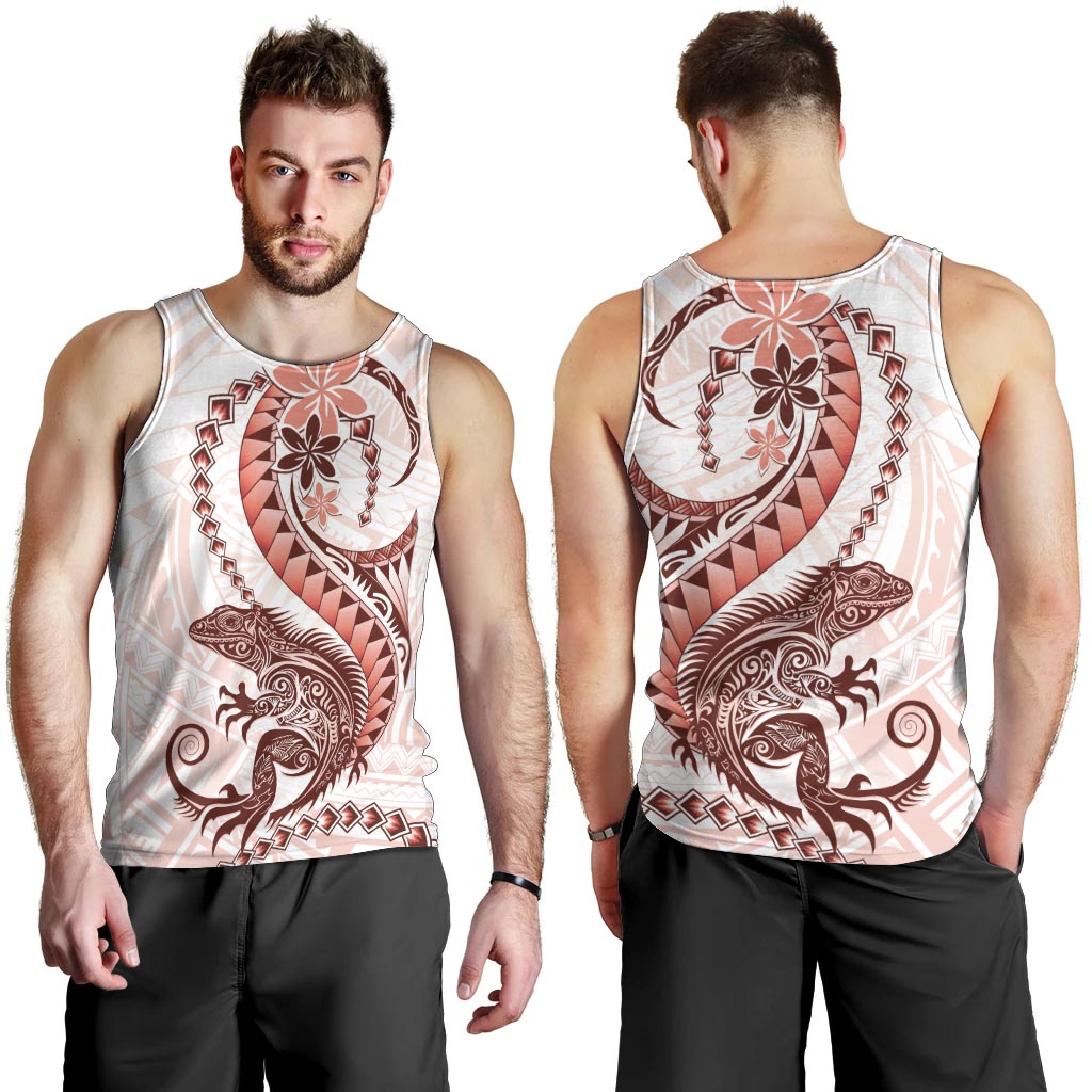 Red Maori Tuatara Men Tank Top Luxury Pastel Pattern LT01 - Polynesian Pride