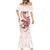 Red Maori Tuatara Mermaid Dress Luxury Pastel Pattern