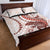 Red Maori Tuatara Quilt Bed Set Luxury Pastel Pattern