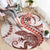 Red Maori Tuatara Round Carpet Luxury Pastel Pattern