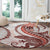 Red Maori Tuatara Round Carpet Luxury Pastel Pattern