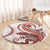 Red Maori Tuatara Round Carpet Luxury Pastel Pattern