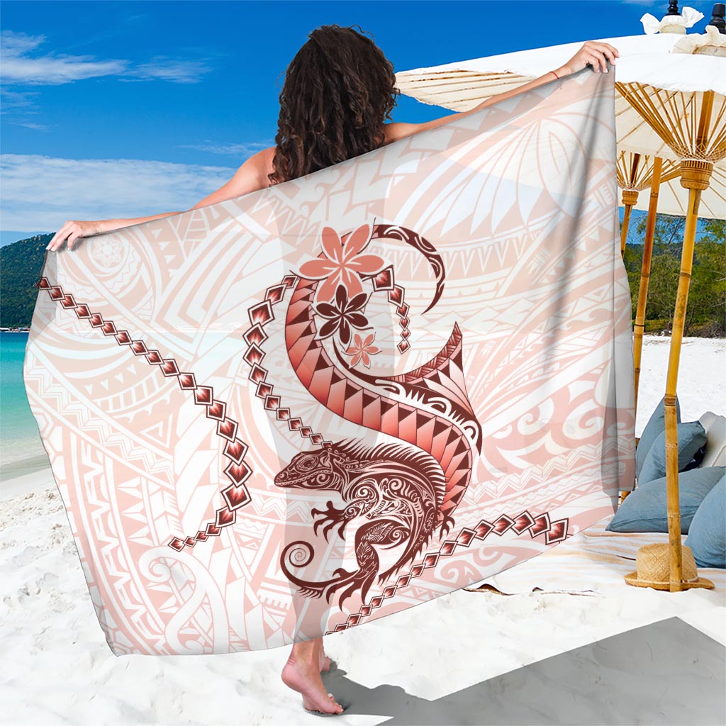 Red Maori Tuatara Sarong Luxury Pastel Pattern