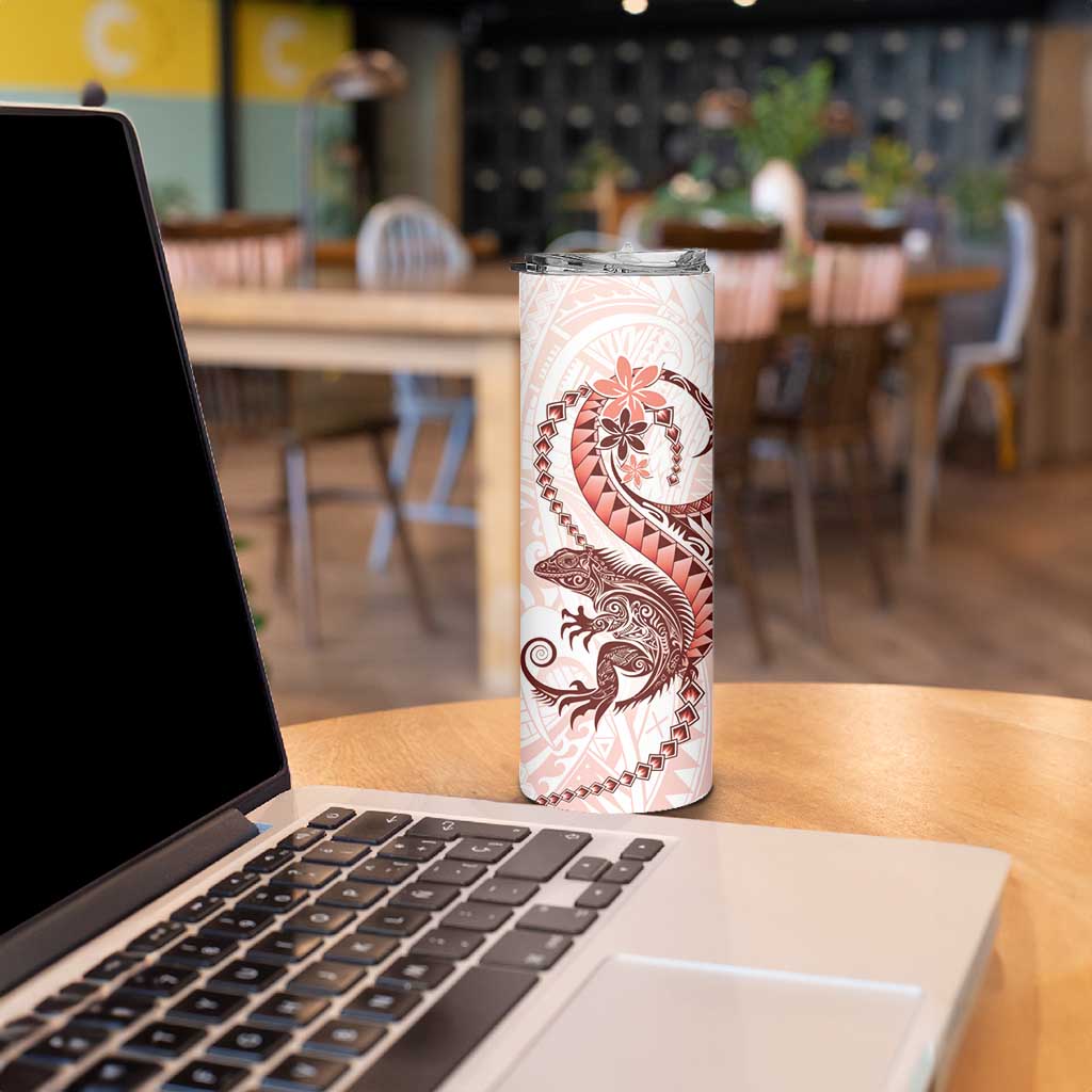 Red Maori Tuatara Skinny Tumbler Luxury Pastel Pattern