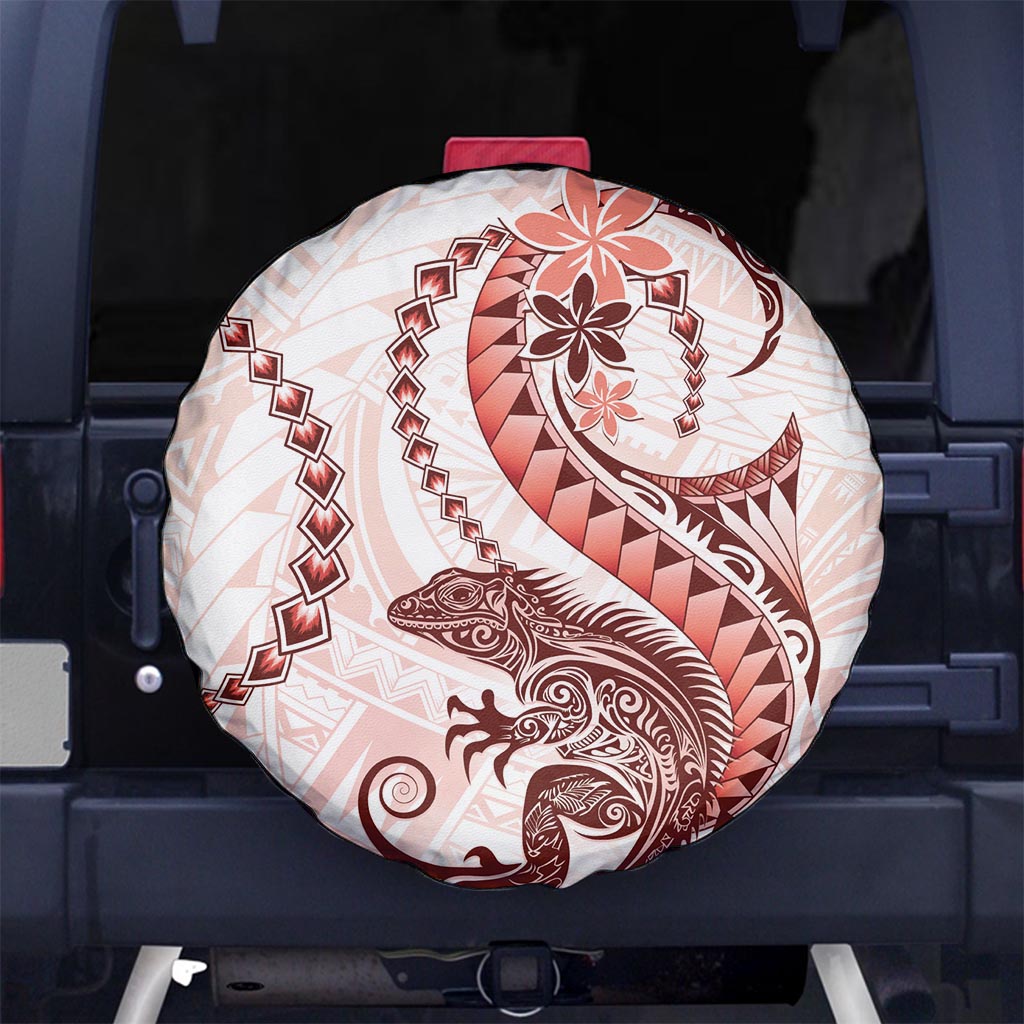 Red Maori Tuatara Spare Tire Cover Luxury Pastel Pattern LT01 - Polynesian Pride