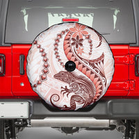 Red Maori Tuatara Spare Tire Cover Luxury Pastel Pattern LT01 - Polynesian Pride